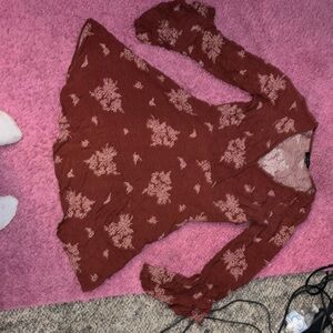 Burnt salmon colored flowy short dress